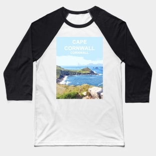 Cape Cornwall.  Cornish gift Kernow Travel location poster Baseball T-Shirt